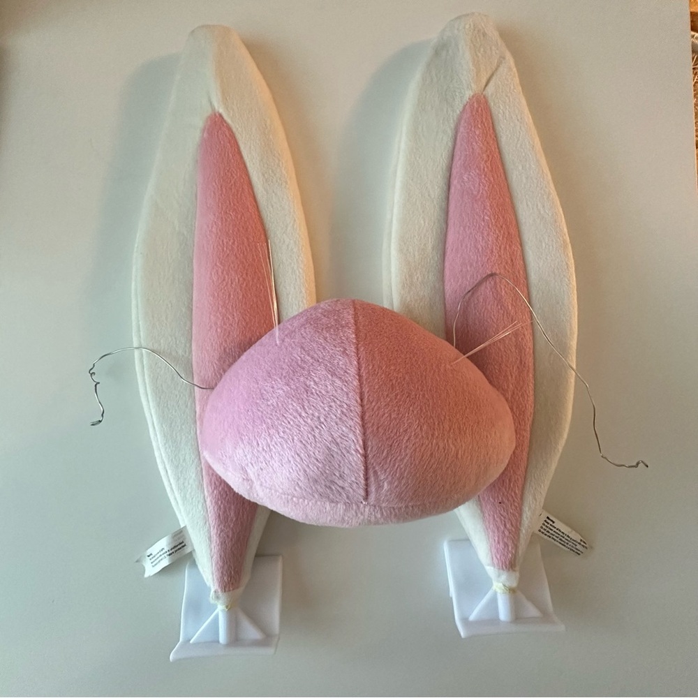 Pink and White Bunny Ears Costume Accessory